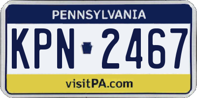 PA license plate KPN2467