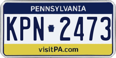 PA license plate KPN2473