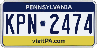 PA license plate KPN2474