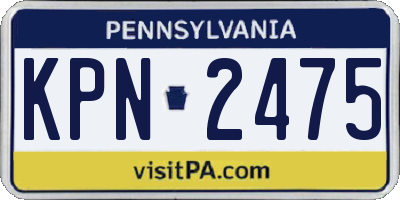 PA license plate KPN2475