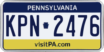 PA license plate KPN2476