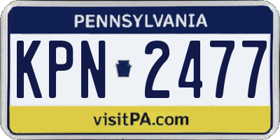 PA license plate KPN2477