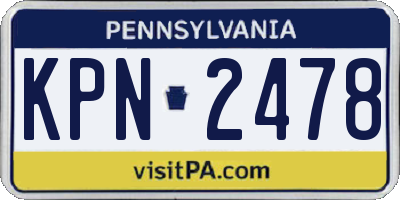 PA license plate KPN2478