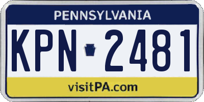PA license plate KPN2481