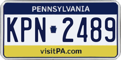 PA license plate KPN2489