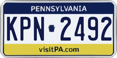 PA license plate KPN2492