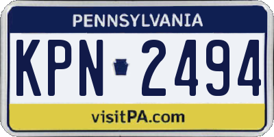 PA license plate KPN2494