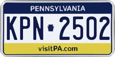 PA license plate KPN2502