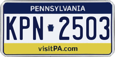 PA license plate KPN2503