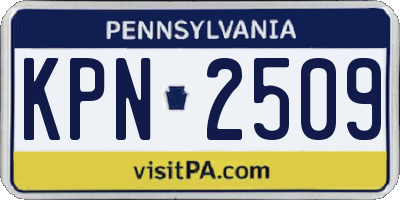 PA license plate KPN2509