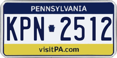 PA license plate KPN2512