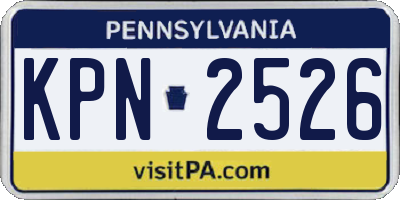 PA license plate KPN2526