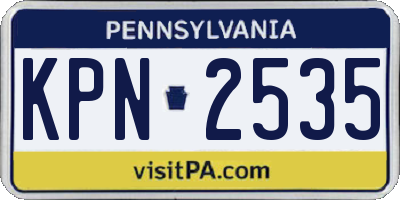 PA license plate KPN2535