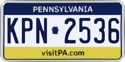 PA license plate KPN2536
