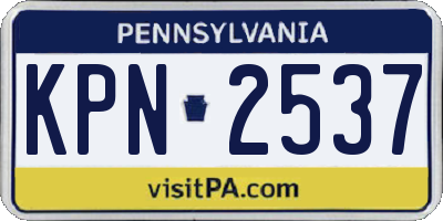 PA license plate KPN2537