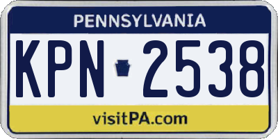 PA license plate KPN2538