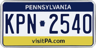 PA license plate KPN2540