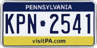 PA license plate KPN2541