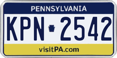 PA license plate KPN2542