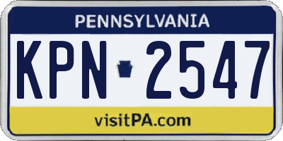 PA license plate KPN2547