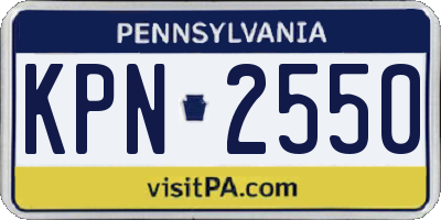PA license plate KPN2550