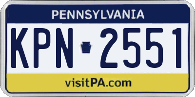 PA license plate KPN2551