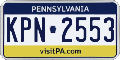 PA license plate KPN2553