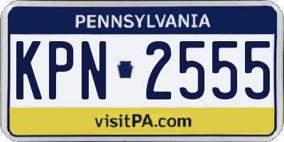 PA license plate KPN2555