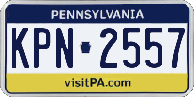 PA license plate KPN2557