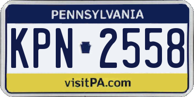 PA license plate KPN2558