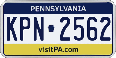 PA license plate KPN2562