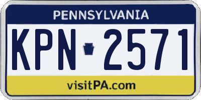 PA license plate KPN2571