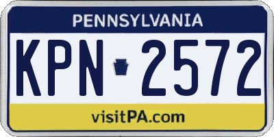 PA license plate KPN2572