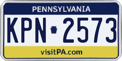 PA license plate KPN2573