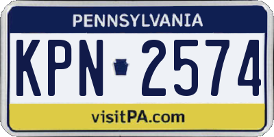 PA license plate KPN2574