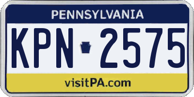 PA license plate KPN2575