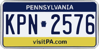 PA license plate KPN2576