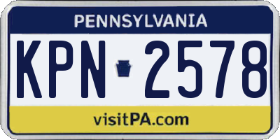 PA license plate KPN2578