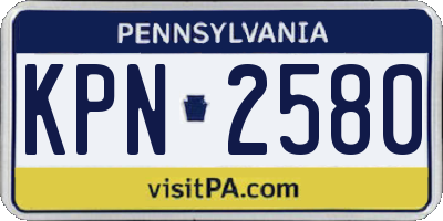 PA license plate KPN2580