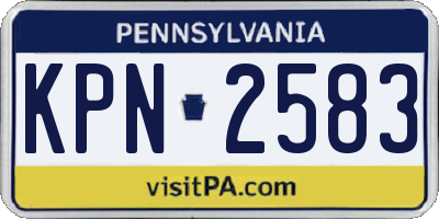PA license plate KPN2583