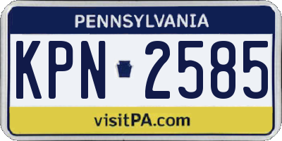 PA license plate KPN2585