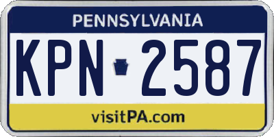 PA license plate KPN2587