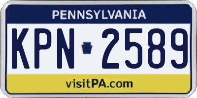 PA license plate KPN2589