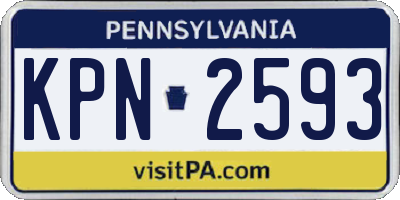 PA license plate KPN2593