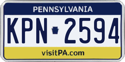 PA license plate KPN2594