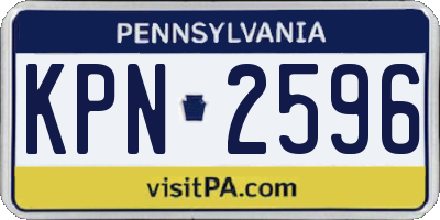 PA license plate KPN2596