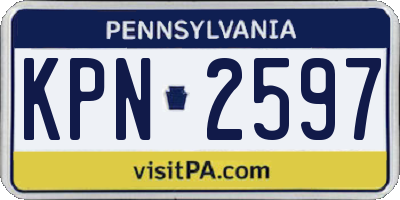 PA license plate KPN2597