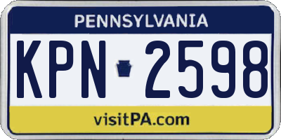 PA license plate KPN2598