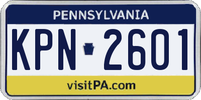 PA license plate KPN2601