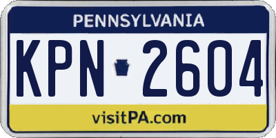 PA license plate KPN2604